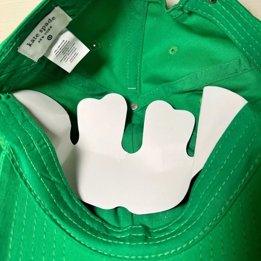 NWT Kate Spade Green Embroidered Party Hat